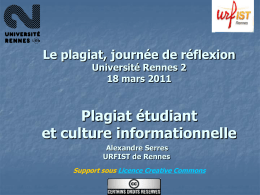 Le plagiat à la une… - Université Rennes 2