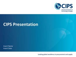 Leading global excellence in procurement and supply