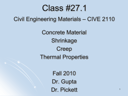 Class 27.1 CIVE 2110 Concrete shrinkage creep thermal
