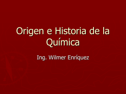Origen e Historia de la Química.