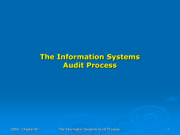 1st Chapter - The Information Systems Audit Process