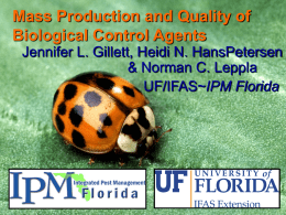 Mass Production and Quality of Biological Control Agents
