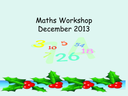 Maths Workshop July 2013