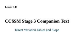 CCSSM Lesson 3