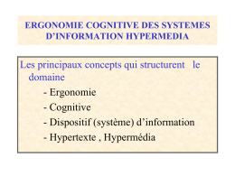ergonomie cognitive des systemes d`information hypermedia