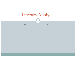 Literary Analysis - Highline Public Schools