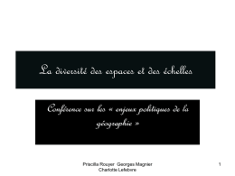 La diversit&eacute; des espaces et des &eacute;chelles