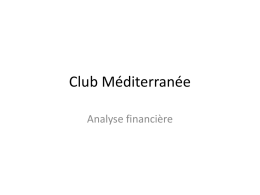 Club Méditerranée - Cours de Finance