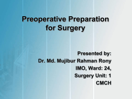 Preoperative Preparation for Surgery