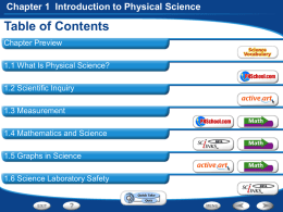 Chapter 1 Introduction to Physical Science