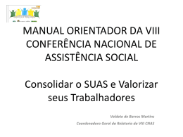 mobilização das conferências de assistência social