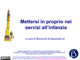 Mettersi in proprio nei servizi all`infanzia