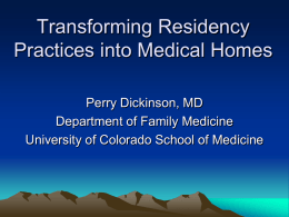 Transforming Residency Practices into Medical Homes