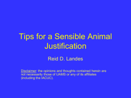 Tips for a Sensible Animal Justification Section