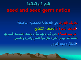 البذرة وانباتها seed and seed germination