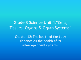 Grade 8 Science Unit 4:“Cells, Tissues, Organs & Organ Systems”