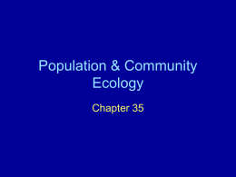 Population & Community Ecology