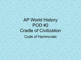 Class Notes - Code of Hammurabi