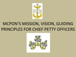 mcpon mission, vision, guiding principles for chief petty