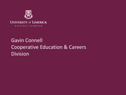 Cooperative Education and Careers Induction Presentation