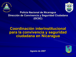 Policía Nacional de Nicaragua Dirección de Convivencia y