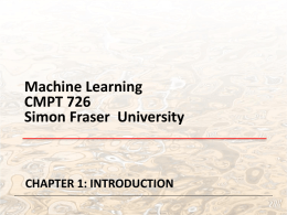 prml-slides-1 - Simon Fraser University