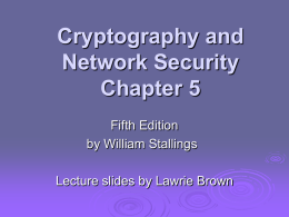 Chapter 5 –Advanced Encryption Standard