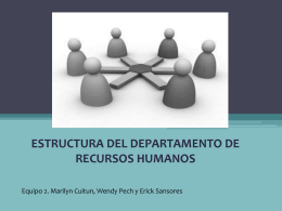 estructura del departamento de recursos humanos