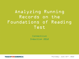 Analyzing a Running Record Powerpoint - TFA