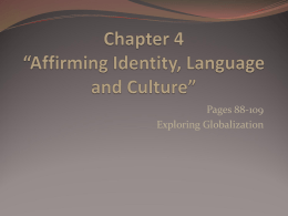 Chapter 4 – “Affirming Identity, Language and Culture”