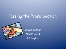 Prose Essay Study Guide by Shawn and Neil