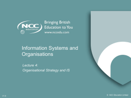 Organisational Strategy and IS