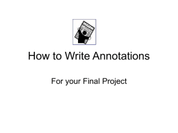 How to Write Annotations