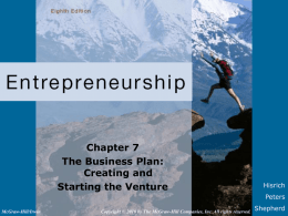 Creating and Starting the Venture
