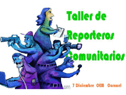 TALLER DE REPORTEROS COMUNITARIOS