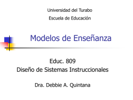 Modelos de Enseñanza - Dra. Debbie Ann Quintana