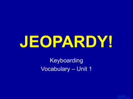 Jeopardy Keyboarding