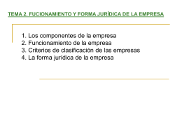 Tema 2. Funcionamiento y forma jurídica de la empresa