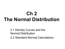Ch 2 The Normal Distribution