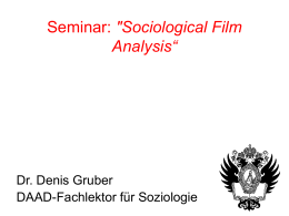 Seminar: "Sociological Film Analysis“