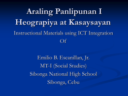 Araling Panlipunan I Heograpiya at Kasaysayan
