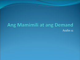 Ang Mamimili at ang Demand