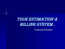 Learn More - Tour Estimation System