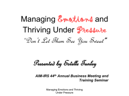 Managing Emotions and Thriving Under Pressure - AIM-IRS