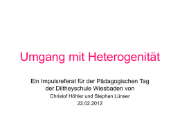 Umgang mit Heterogenität - Diltheyschule Wiesbaden