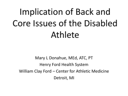 Implication of Back and Core Issues of the Disabled Athlete
