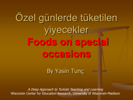 Food for special days - Deep Approach to Turkish Teaching and