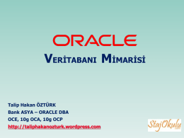 OracleArchitecture_Stajokulu - Talip Hakan Öztürk`s ORACLE BLOG