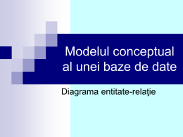 Modelul conceptual al unei baze de date