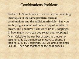 Combinations Problems